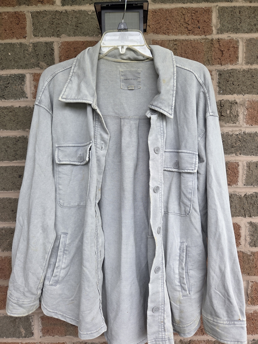 Light Gray Overshirt Jacket - Casual Button-Up